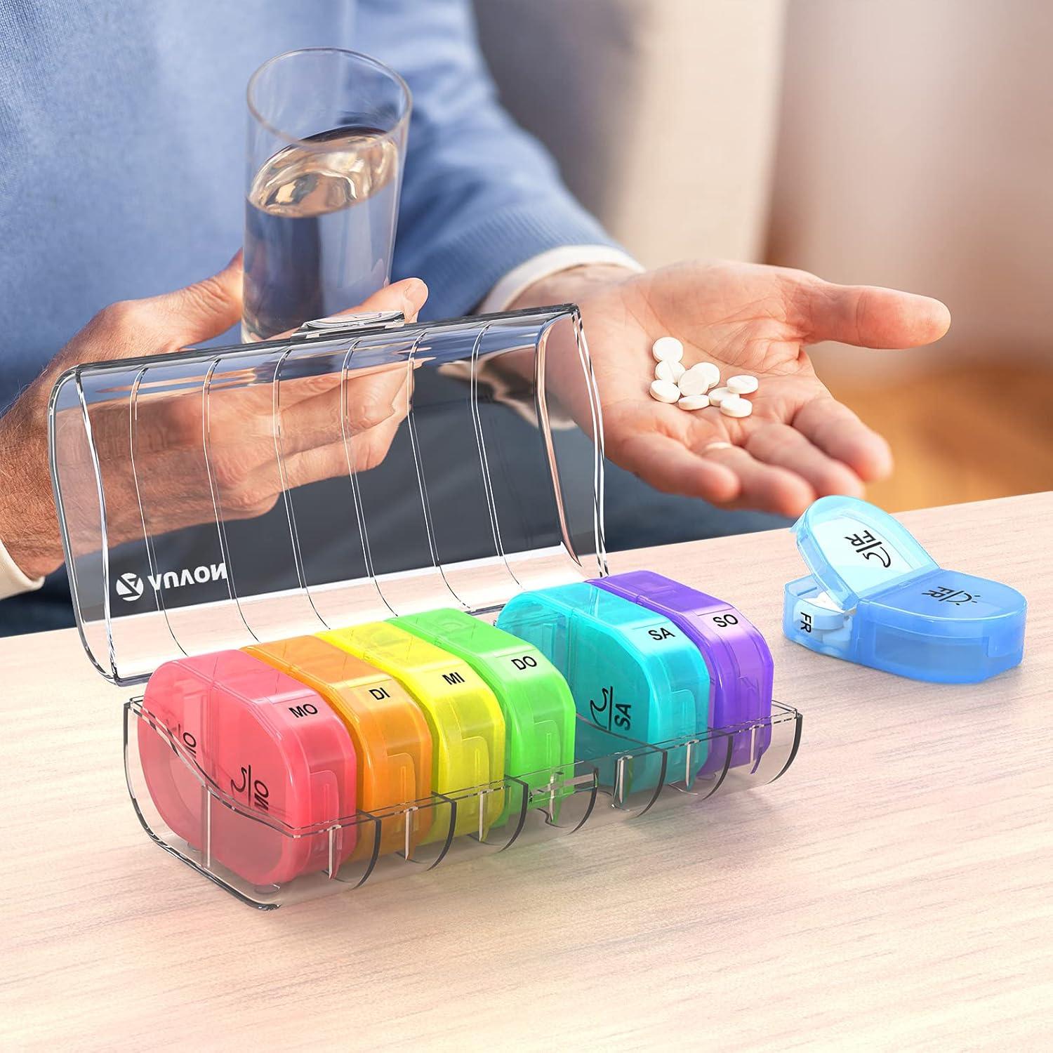 Tablettenbox 7 Tage - Medikamentenbox für Handtasche - Feuchtigkeitsbeständig