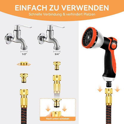 Flexibler Gartenschlauch 15m Latex Wasserschlauch