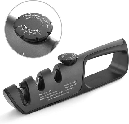 Professioneller Messerschärfer 3 Stufen Diamantstäbe Keramik Grey