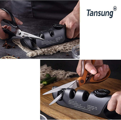 Messerschärfer 3 Stufen Wolframstahl Diamantstäbe Keramik