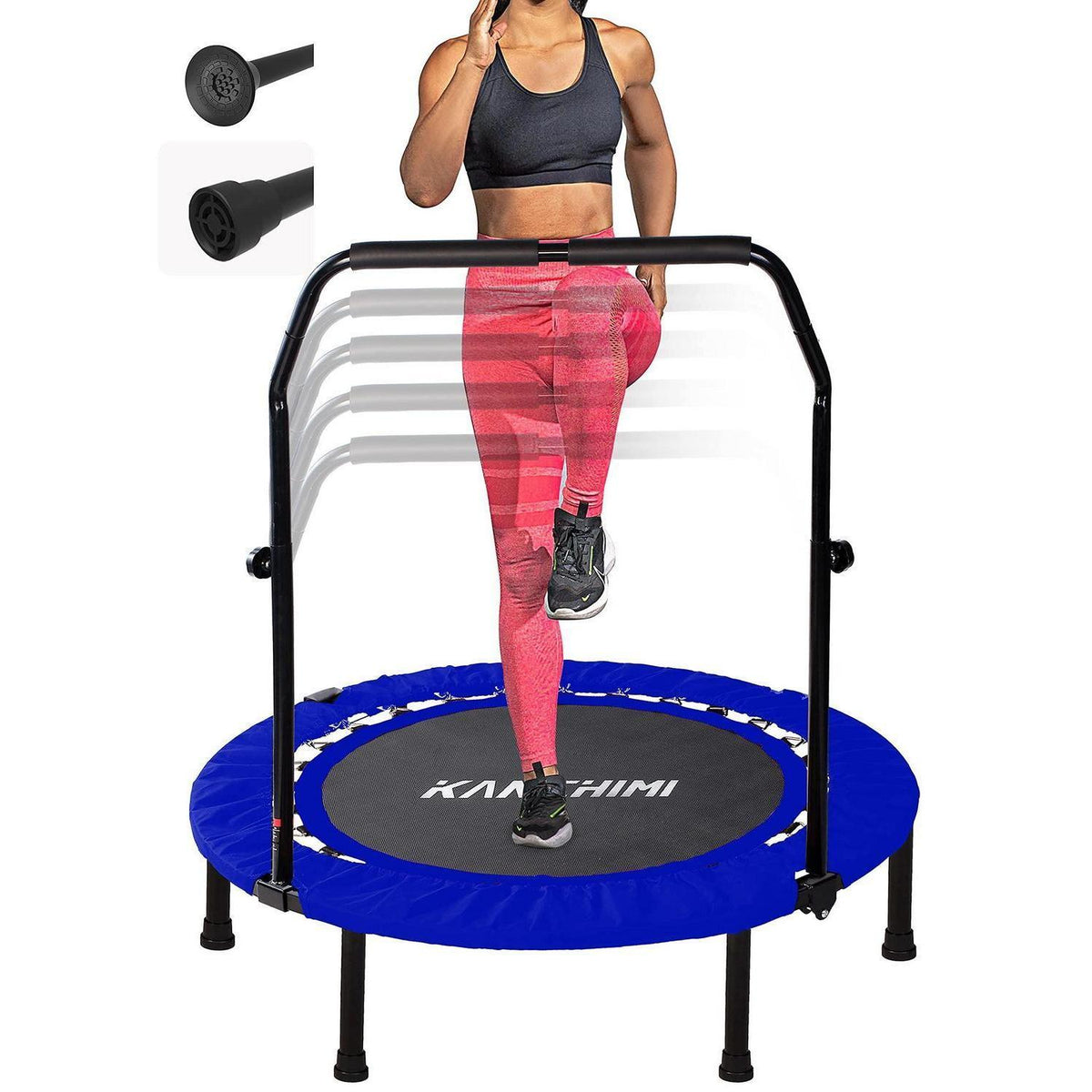 Faltbares Fitness Trampolin mit Griff – Blau, 101,6 cm