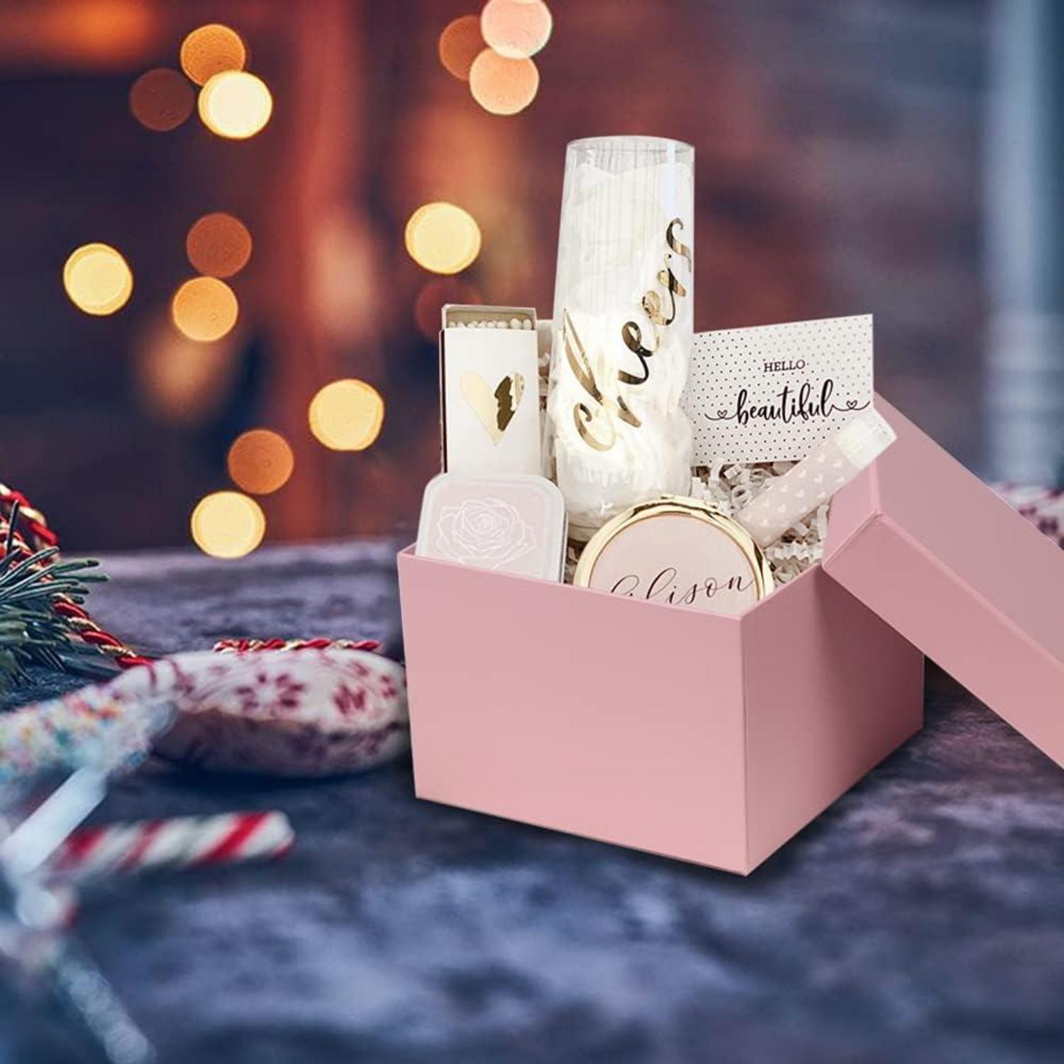 Rechteckige Geschenkboxen Karton 4er Set in verschiedenen Größen und Farben