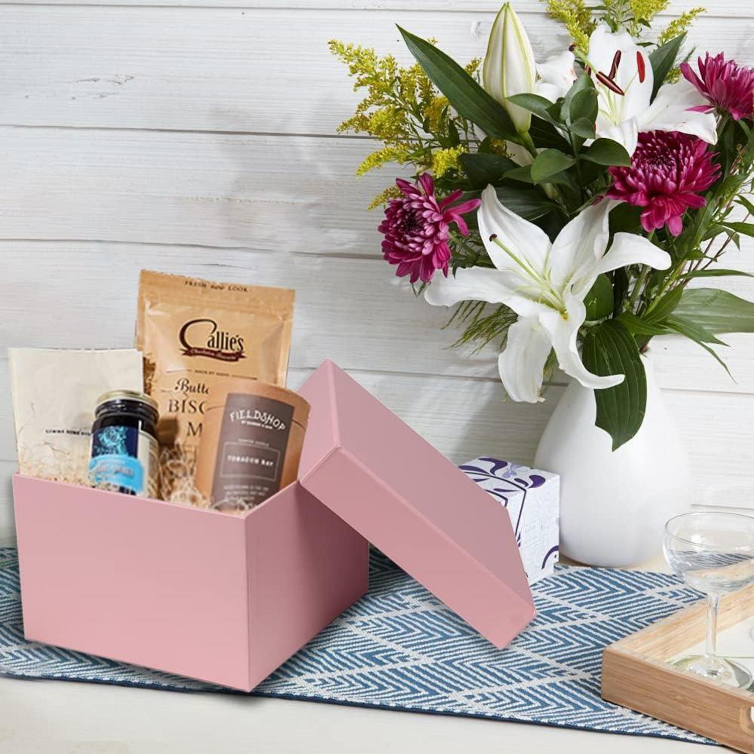 Rechteckige Geschenkboxen Karton 4er Set Aufbewahrungsboxen Ordnungsboxen Pink