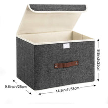 Faltbare Aufbewahrungsbox mit Deckel 2-Stück Schwarz