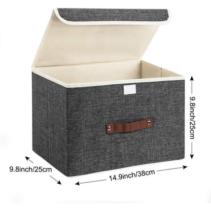 Faltbare Aufbewahrungsbox mit Deckel 2-Stück Schwarz