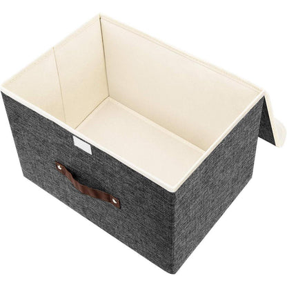 Faltbare Aufbewahrungsbox mit Deckel 2-Stück Schwarz