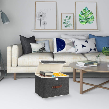 Faltbare Aufbewahrungsbox mit Deckel 2-Stück Schwarz