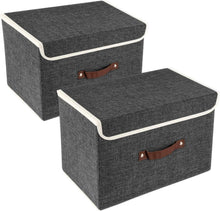 Faltbare Aufbewahrungsbox mit Deckel und Griff, Stoff, 38x25x25