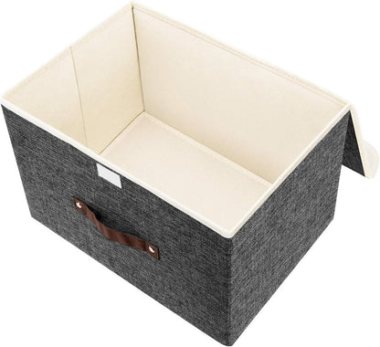 Faltbare Aufbewahrungsbox mit Deckel und Griff, Stoff, 38x25x25