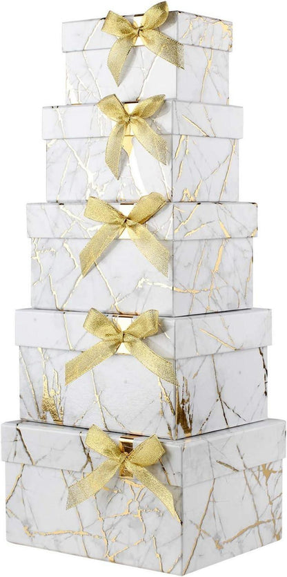 Rechteckige Geschenkbox Aufbewahrungsbox Schachtel Karton 5er Set