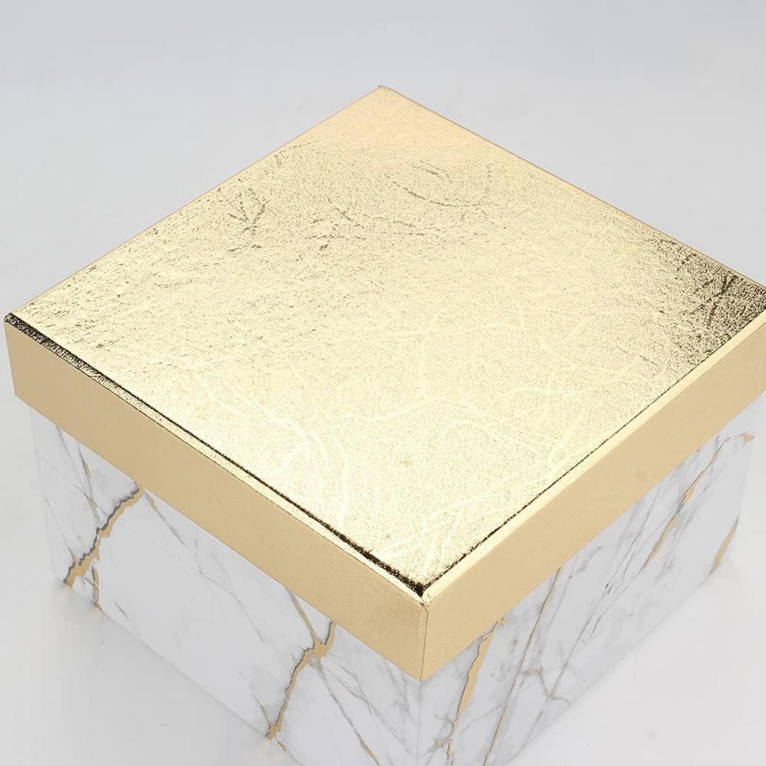 Rechteckige Geschenkboxen aus Karton 4er Set Marbling A