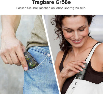 AUVON Pillendose 7 Tage 3 Fächer tragbare Tablettenbox Schwarz