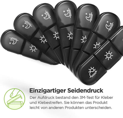 AUVON Pillendose 7 Tage 3 Fächer Tablettenbox Medikamente Vitamine Fischöl