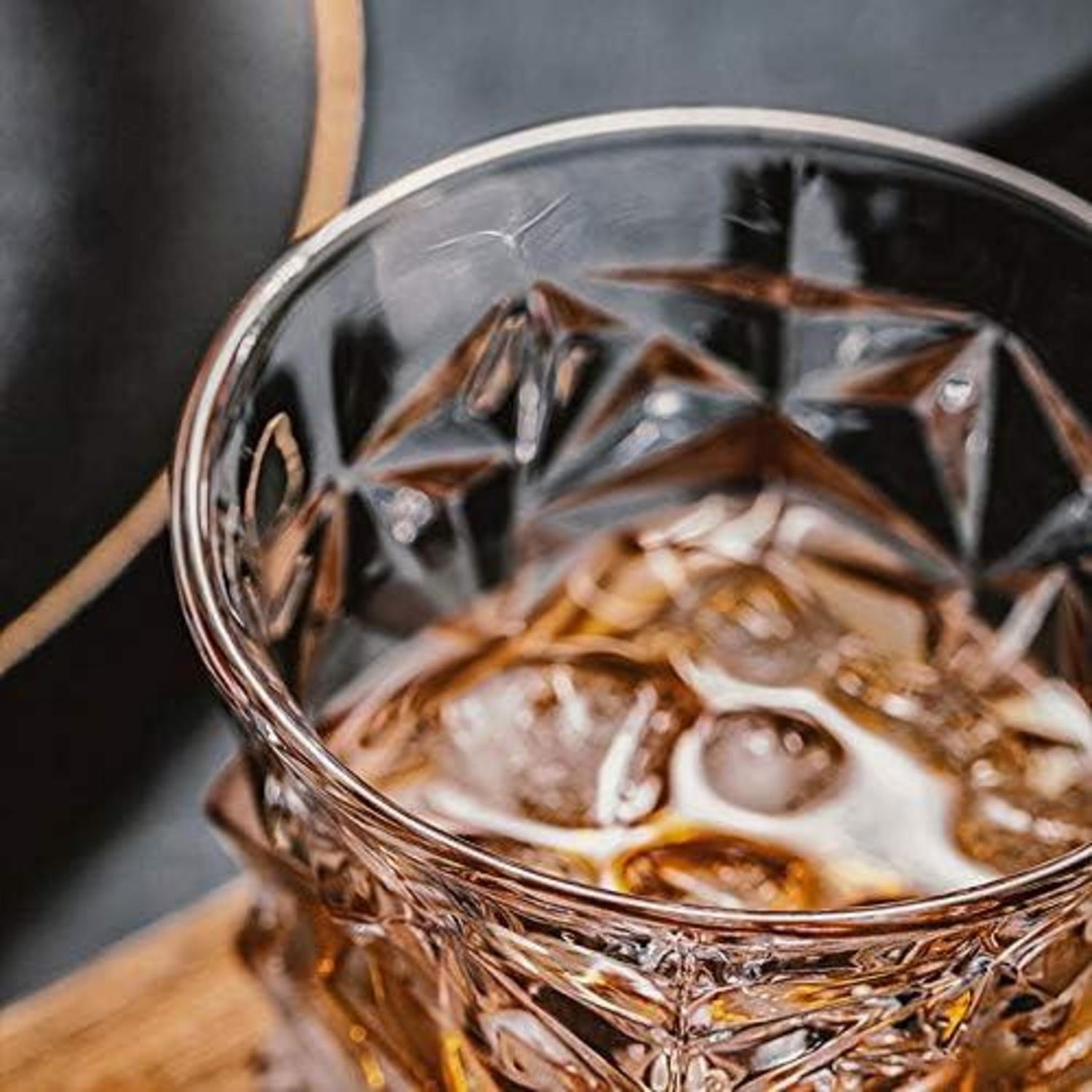 Bleifreie Kristall Whisky Gläser 2er Set Ice Rock Design Vintage Style 280ml