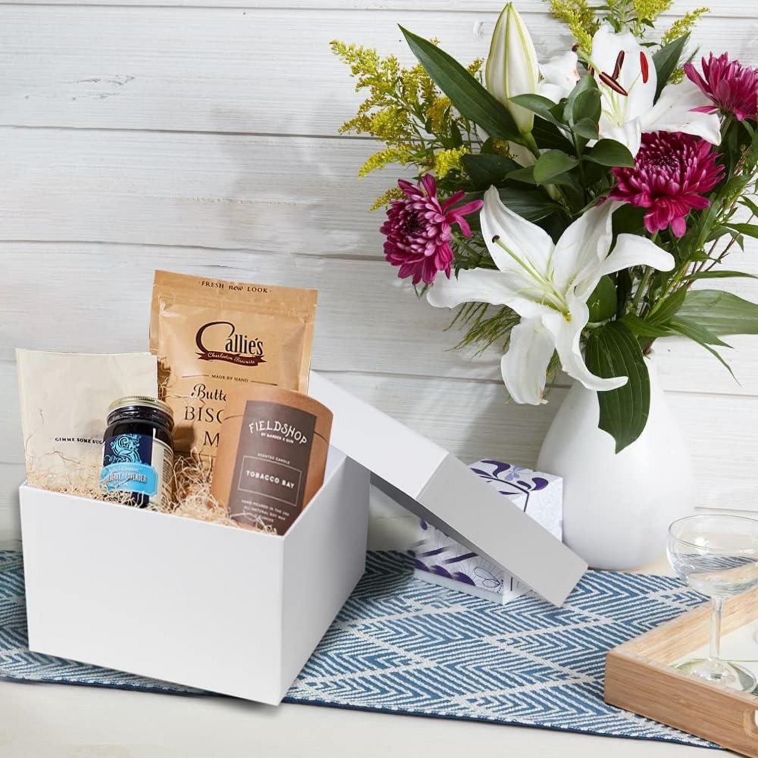 Rechteckige Geschenkboxen 4er Set Weiß Aufbewahrungsbox mit Deckel