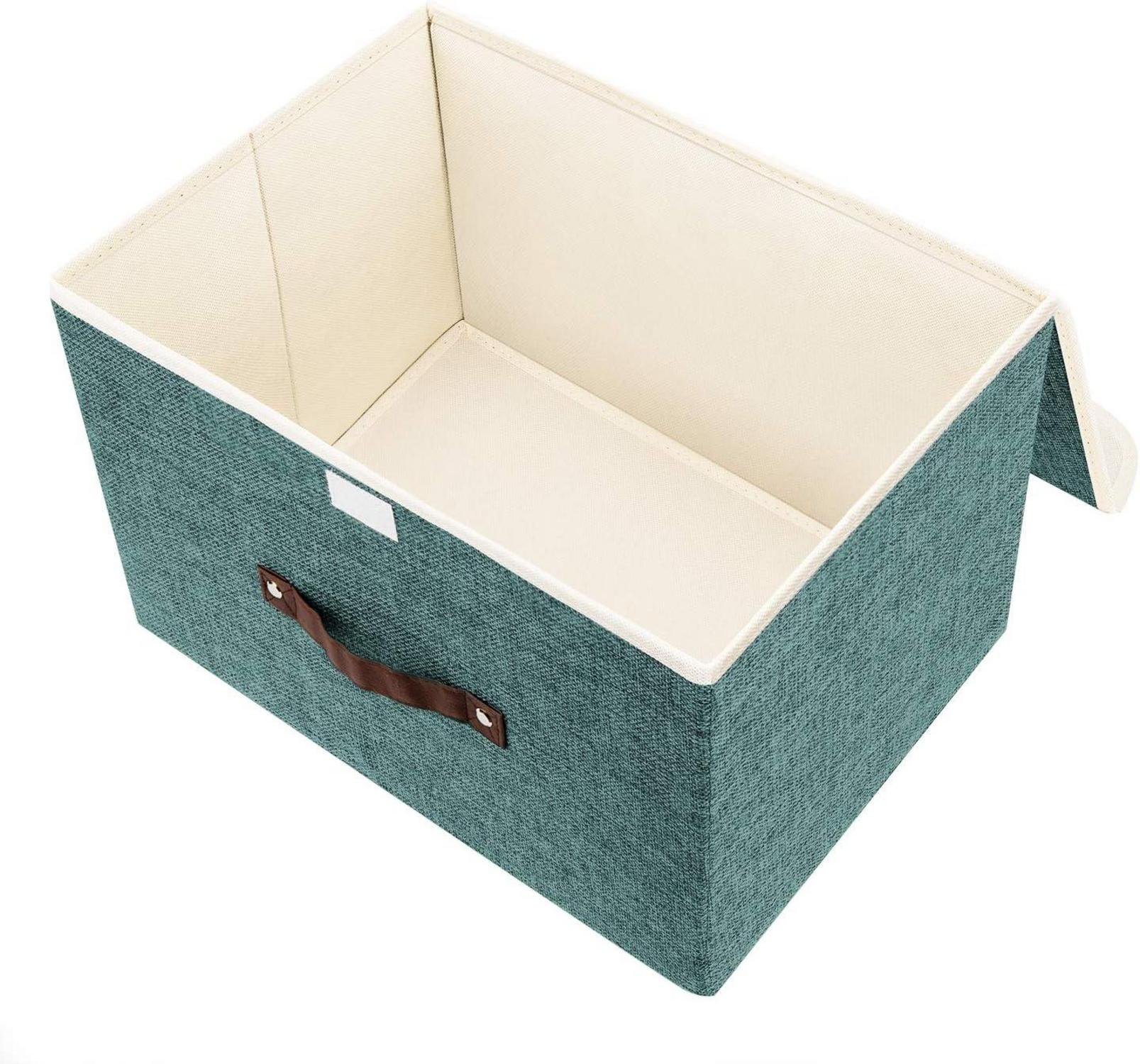 Faltbare Aufbewahrungsbox mit Deckel Stoff 38x25x25 cm 2-Stück Aqua