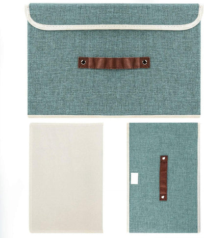 Faltbare Aufbewahrungsbox Stoff Deckel 38x25x25 cm 2er Set Aqua Deep