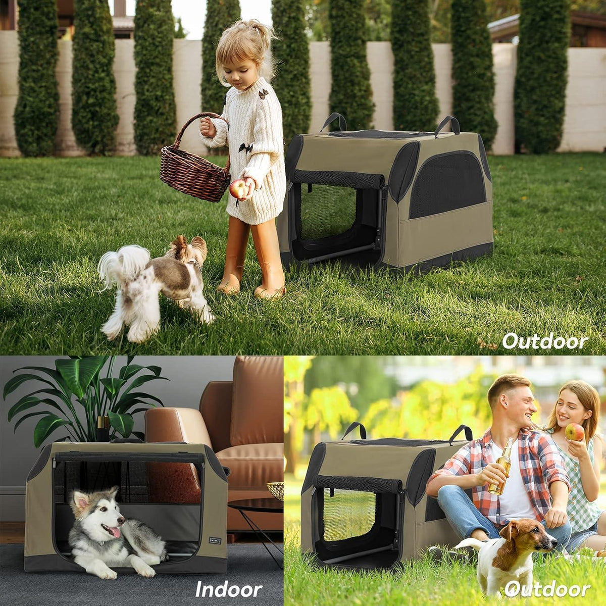 Faltbare Hundebox Auto – Verstellbar & Sicher (Grün M)
