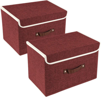 Faltbare Aufbewahrungsbox mit Deckel Stoff waschbar 38x25x25 cm