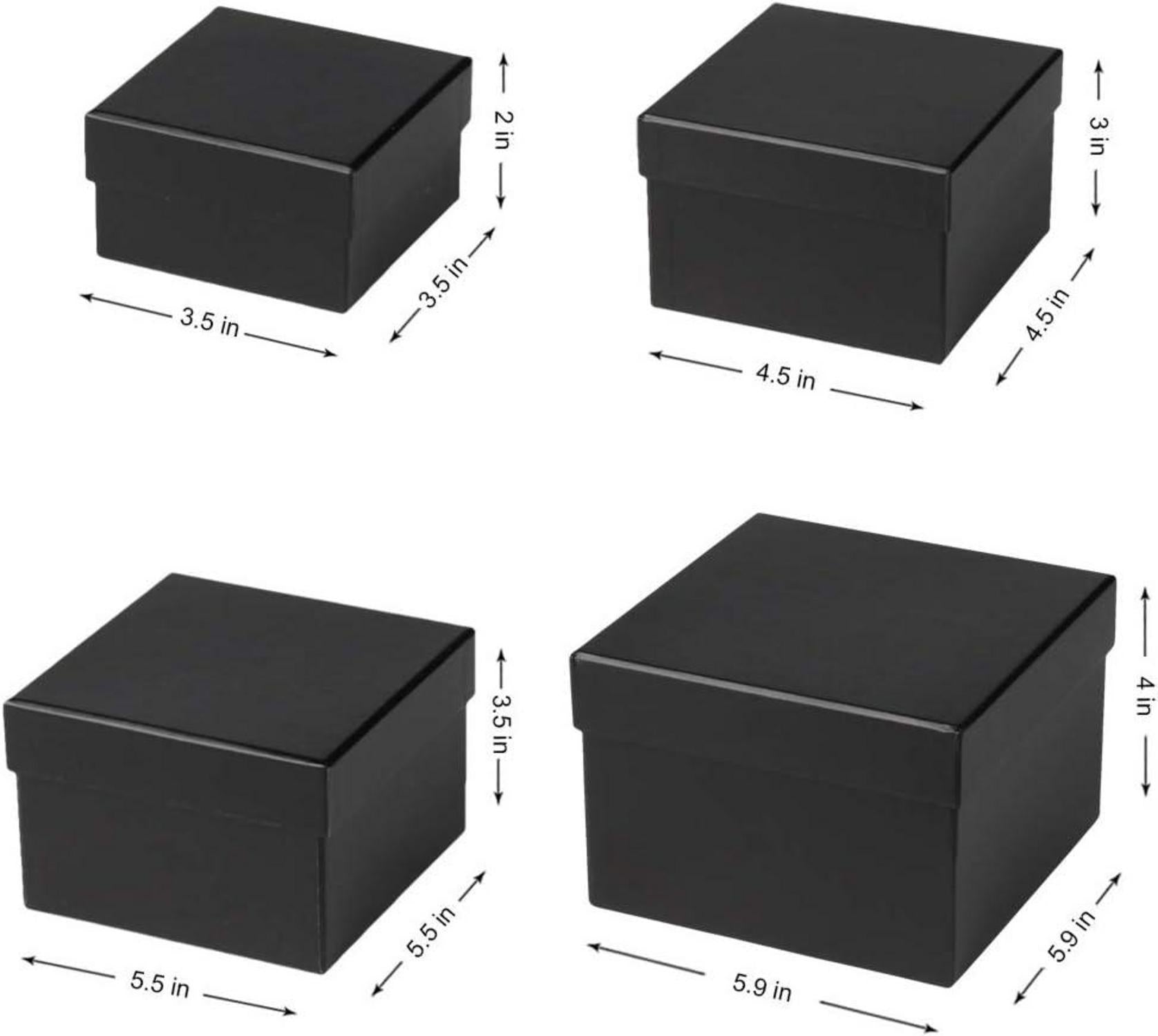 Rechteckige Aufbewahrungsboxen 4er Set Schwarz in verschiedenen Größen
