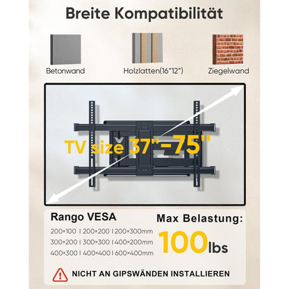 TV Wandhalterung 765mm Arm Schwenkbar Neigbar für 37-75 Zoll
