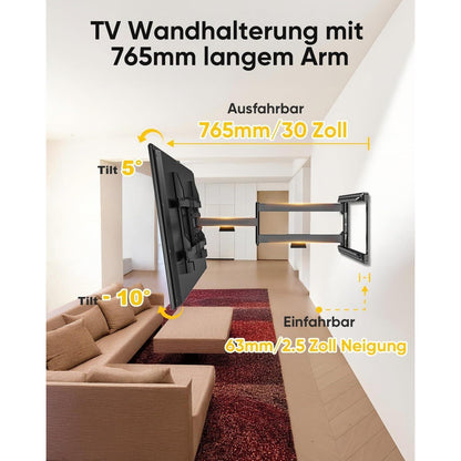 TV Wandhalterung 765mm Arm Schwenkbar Neigbar für 37-75 Zoll
