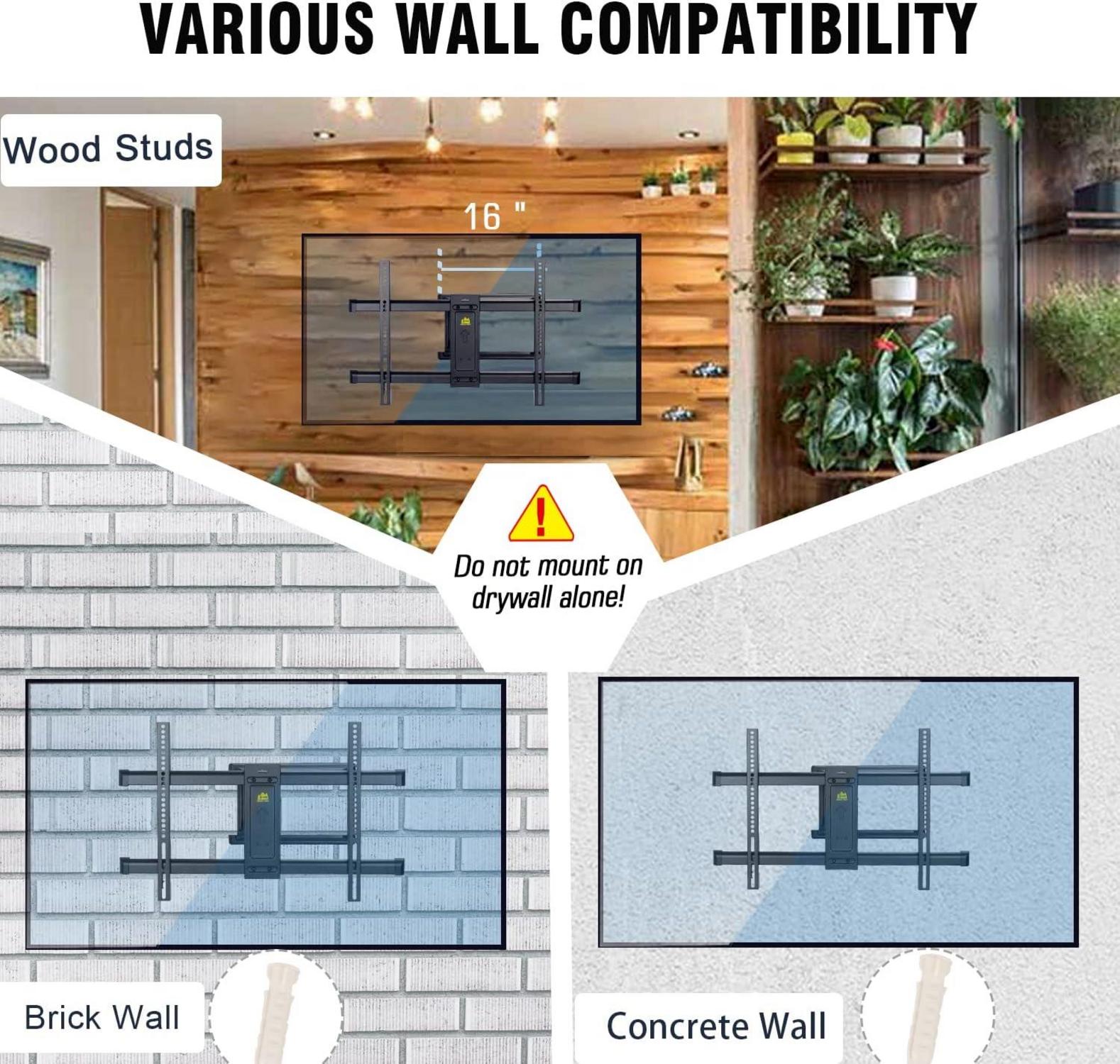 TV Wandhalterung 765mm Schwenkbar Neigbar 37-75 Zoll 45kg VESA600x400mm