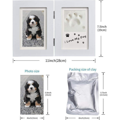 Pfotenabdruck Set 3D Holzrahmen Hund Katze