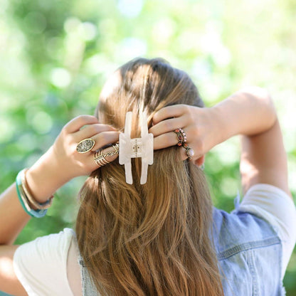 Elegante Acetat Haarklauenclips Damen Set für Haare - Braun