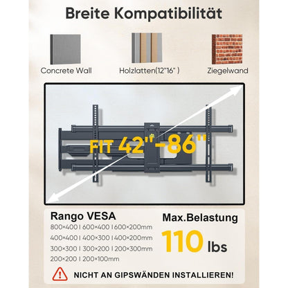 TV Wandhalterung Schwenkbar Neigbar Nivellierbar Voll