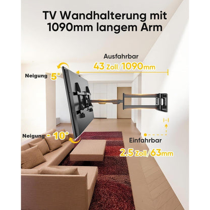 TV Wandhalterung Schwenkbar Neigbar Nivellierbar Voll
