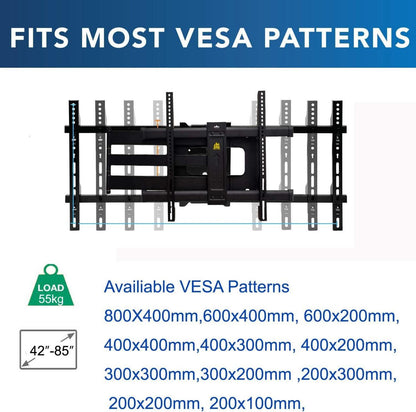 TV Wandhalterung Schwenkbar Neigbar 180° 42-86 Zoll 55 kg Max VESA