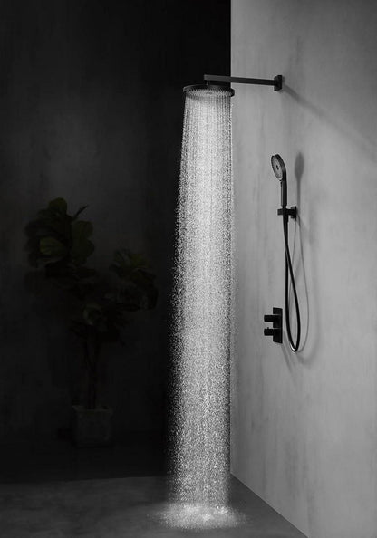 Moderne Regendusche Kopfbrause 260mm Schwarz Matt, Wasserfall