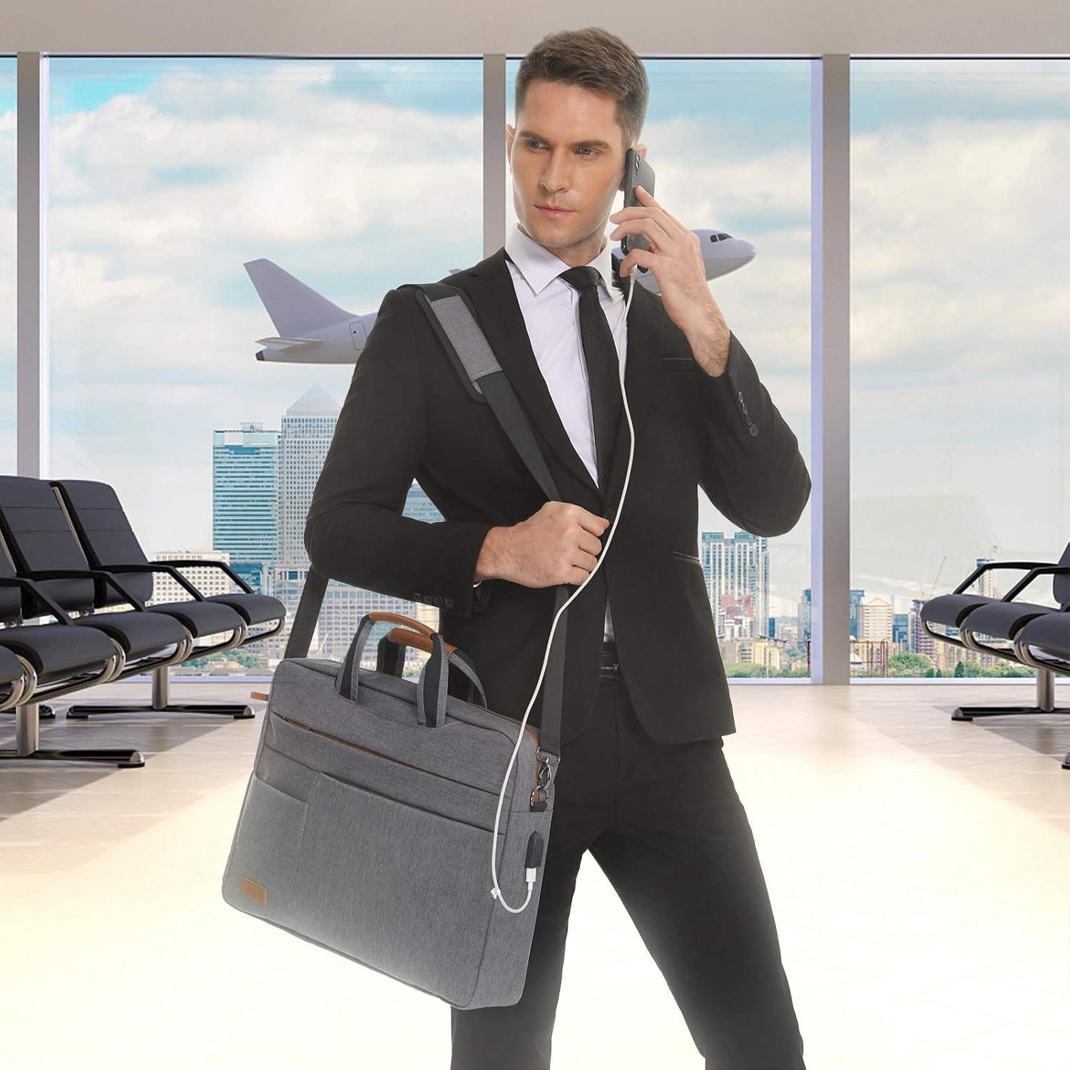 Laptop Tasche 17-17.3 Zoll Wasserdicht Herren Aktentasche Schultertasche