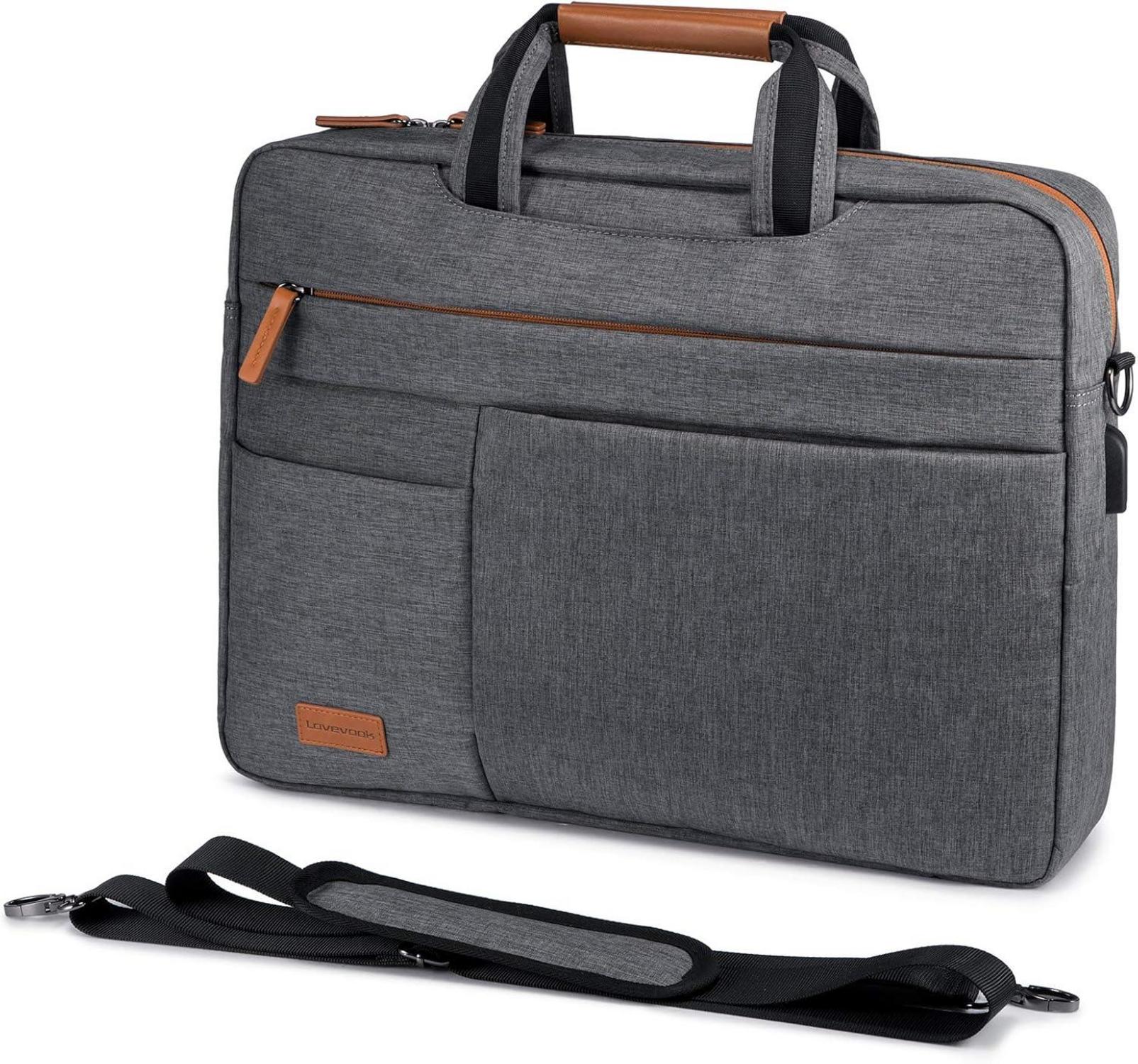 15.6 Zoll Wasserdichte Laptop Aktentasche für Herren - Grau