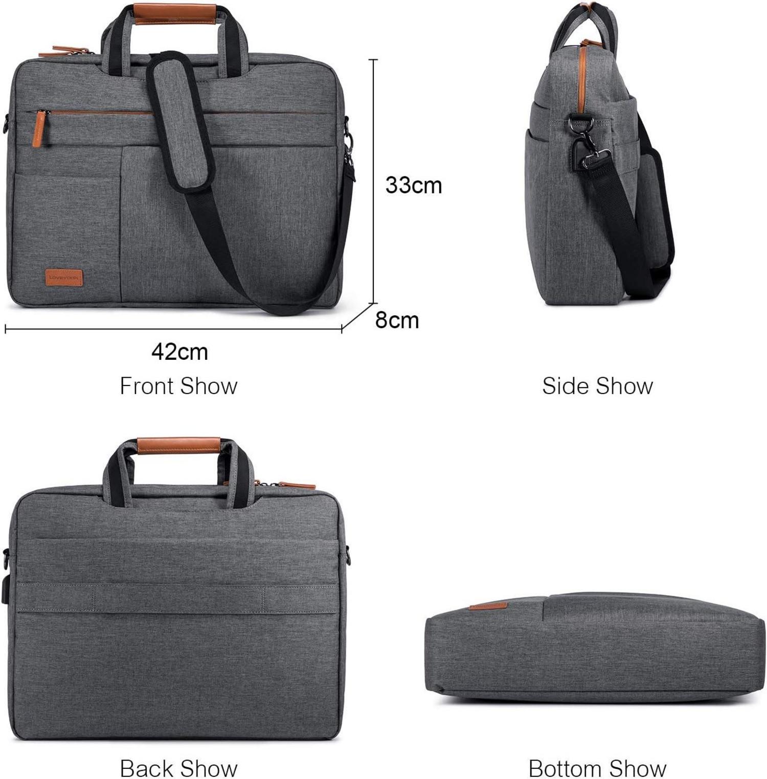 Laptop Tasche 15.6 Zoll Wasserdicht Grau Herren