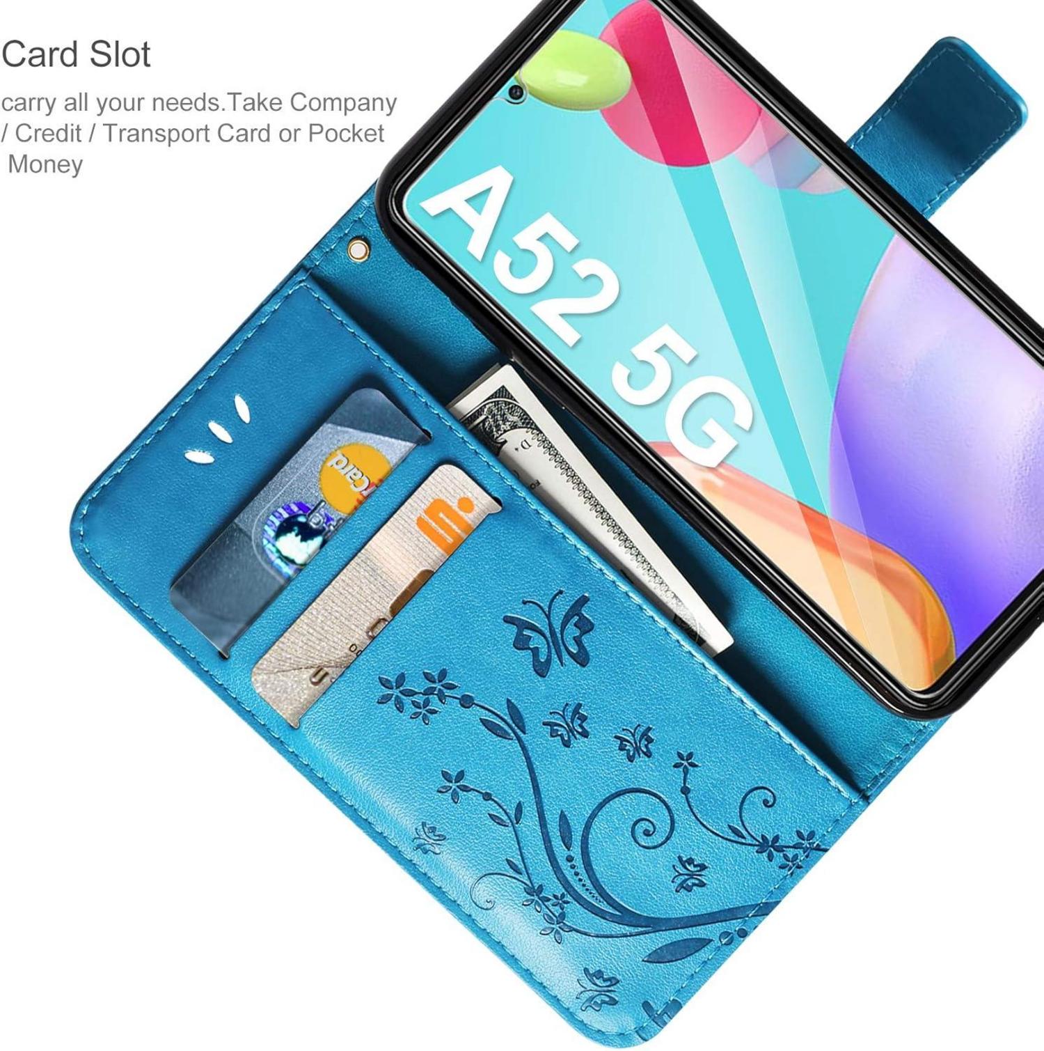 AROYI Lederhülle Samsung Galaxy A52 5G/4G Wallet Schutzhülle