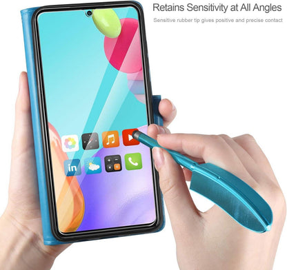 AROYI Samsung Galaxy A52 Leder Wallet Hülle + Schutzfolie Blau
