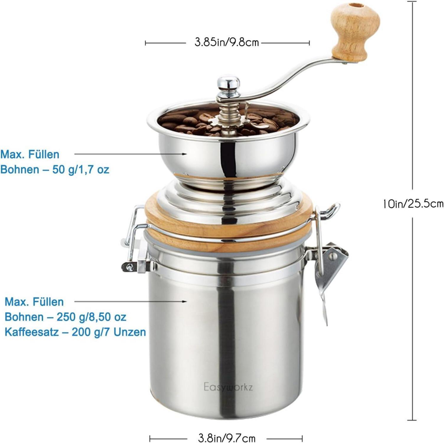 Manuelle Kaffeemühle Edelstahl Espresso Werkzeug