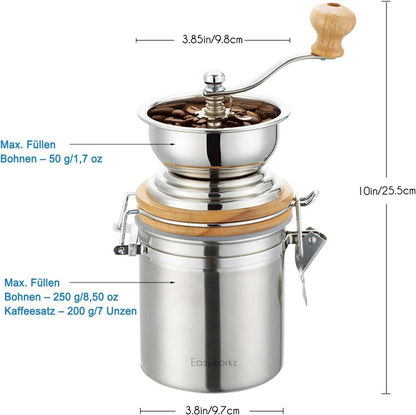 Manuelle Kaffeemühle Edelstahl Espresso Werkzeug