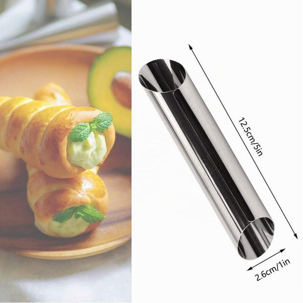 Cannoli-Backform 12er Set aus Edelstahl – Für perfekte sizilianische Röhren