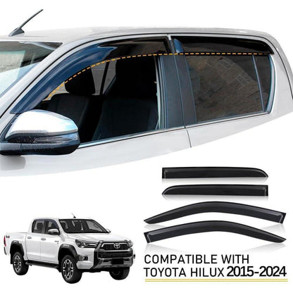 Windabweiser Toyota Hilux 2015-2025 Doppelkabine Schwarz
