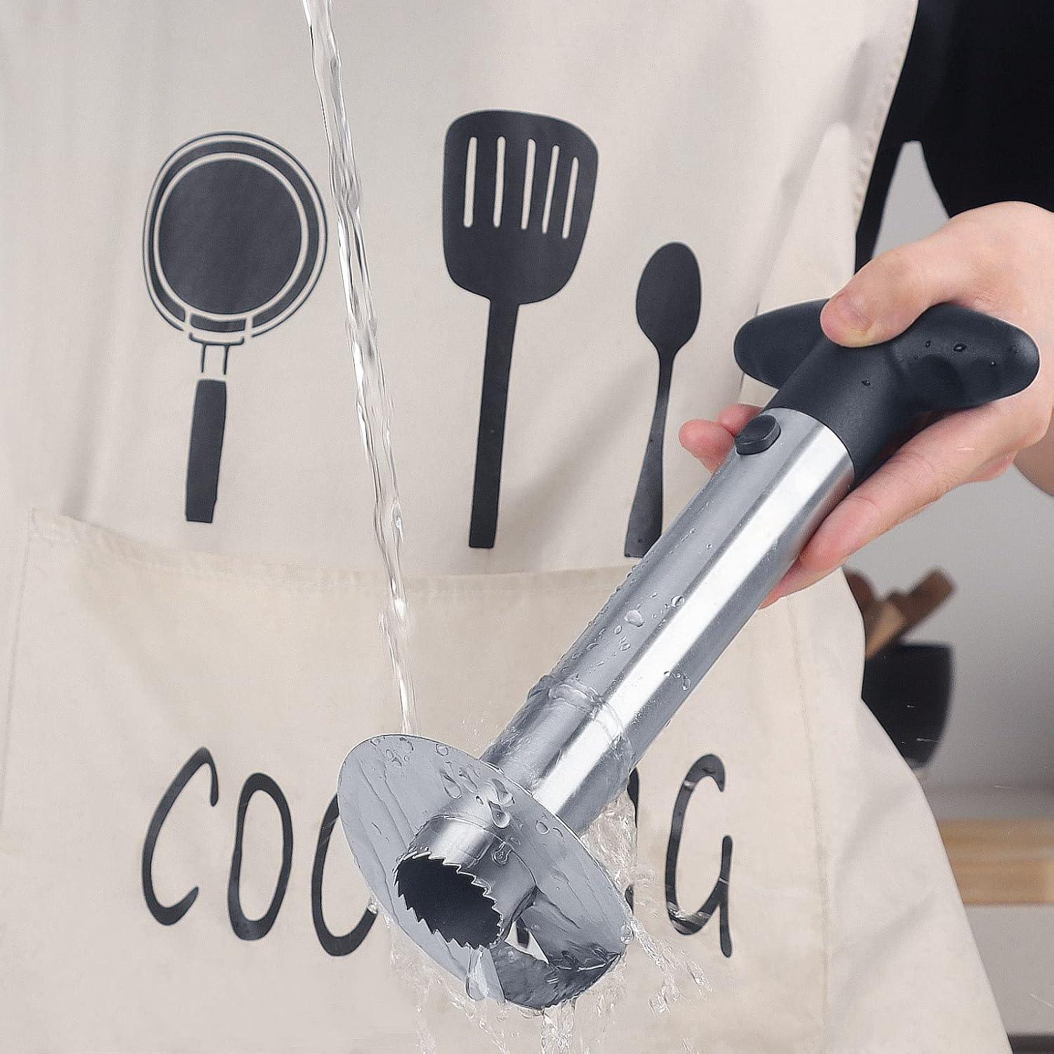 Asdirne Ananas Schäler und Schneider mit Edelstahlklinge und ABS-Griff 24cm schwarz