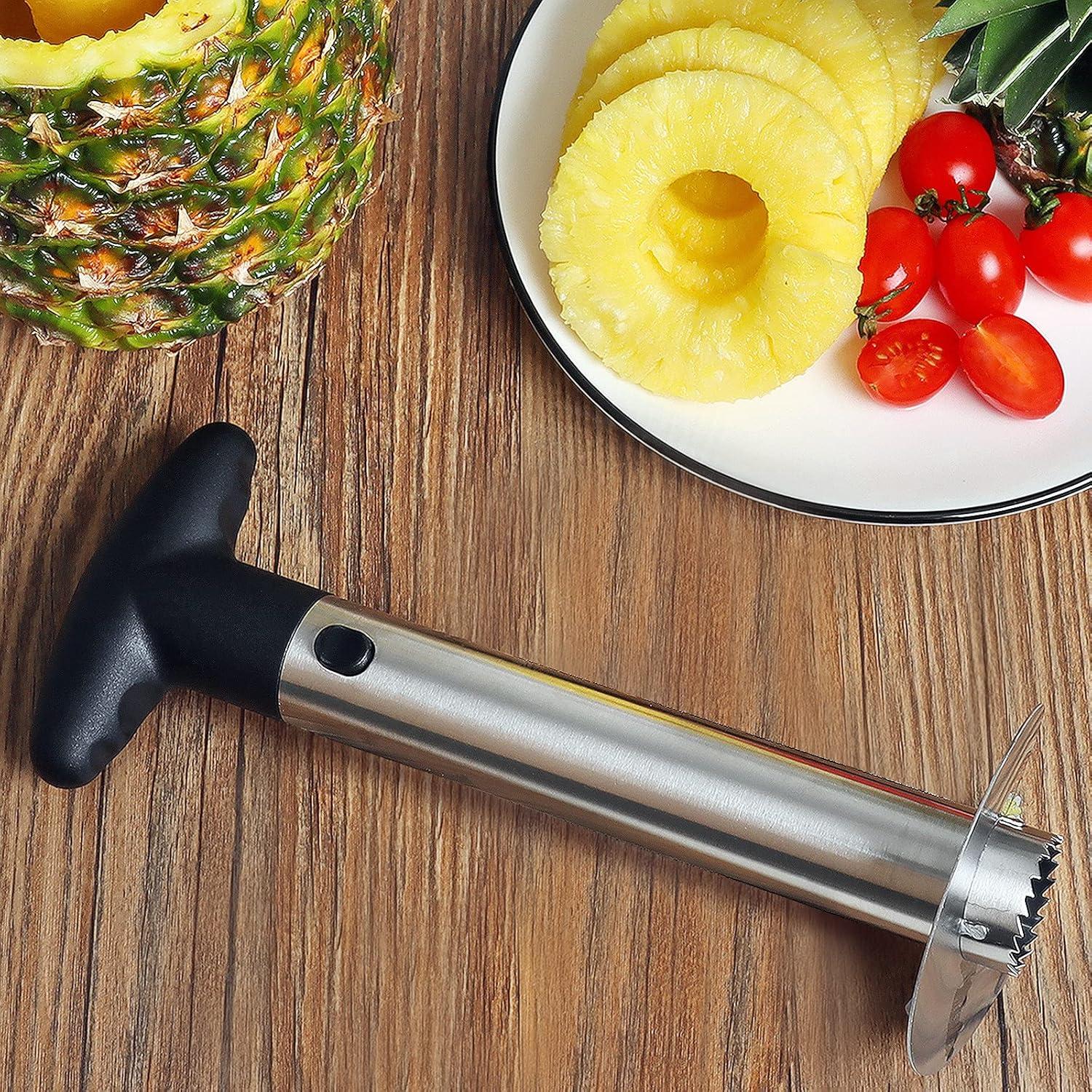 Ananas Schäler Schneider Edelstahlklinge ABS-Griff 24 cm Schwarz