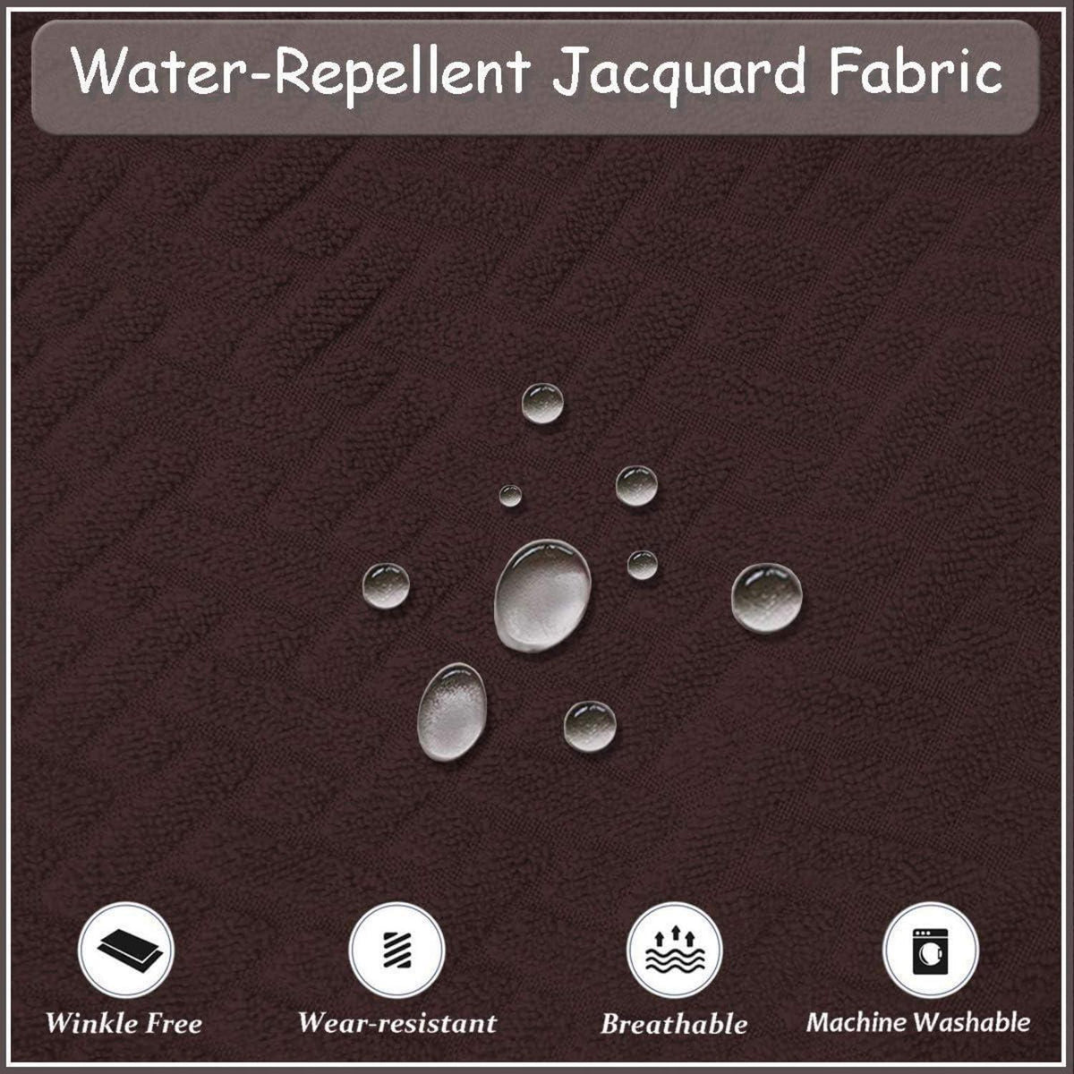 Stretch Stuhlhussen Jacquard wasserdicht 6er-Set Kaffee