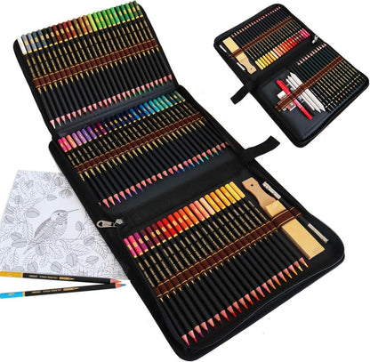 Buntstifte Skizzierstifte Set Premium Federtasche Erwachsene