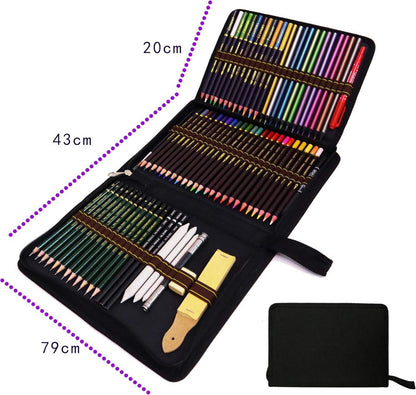 72-teiliges Profi Sketch Bleistift Set für Skizzieren und Zeichnen