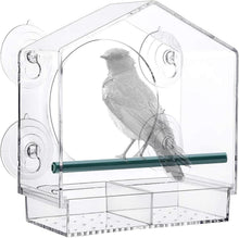 Transparente Vogelfutterstation mit Saugnäpfen für Wildvögel