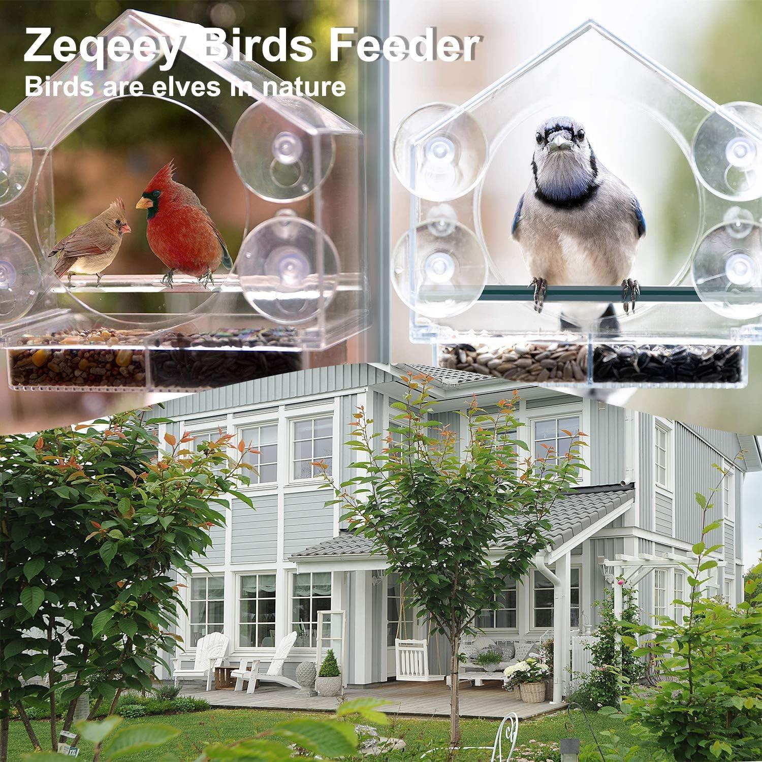 Vogelfutterstation Transparent Fenster Vogelhäuschen Wildvögel 21x20x10cm