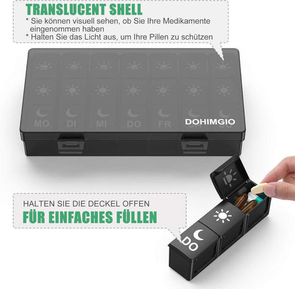 Tablettenbox 7 Tage 3 Fächer Pillendose Medikamentendosierer